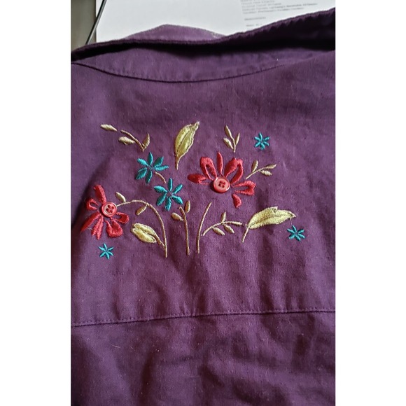 Women's Plus - Preowned Long Sleeve Purple Embroidered Top -CJ Banks - Size 3X - Picture 3 of 9
